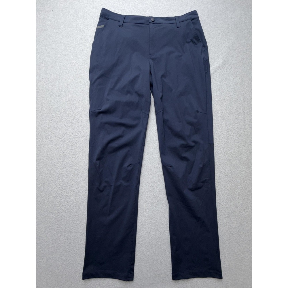 Rhone Commuter Pants Mens 34 Blue Microfiber Chino Straight Travel Casual